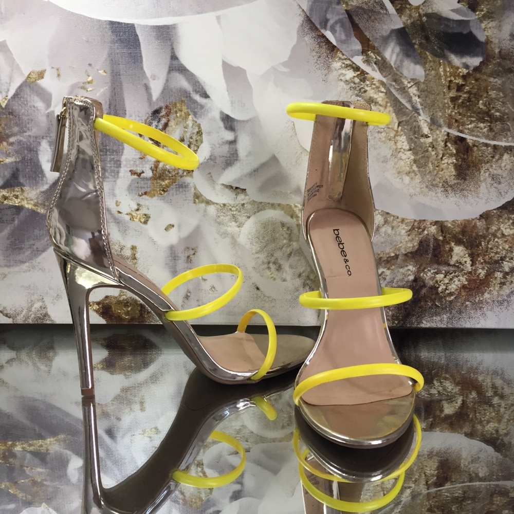 BEBE Berdine Sandals - Yellow/Gold (US8) - Worn 1X